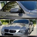 BMW 5 Series E60 E61 Carbon Fiber Add-on Side Rearview Mirror Cover Caps Pair