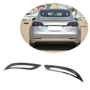 Tesla Model 3 2016-2022 Rear Bumper Reflector Cover Dry Carbon Fiber
