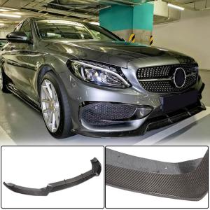 Mercedes Benz W205 C205 A205 Sport C43 AMG 2015-2018 Front Bumper Lip Carbon Fiber