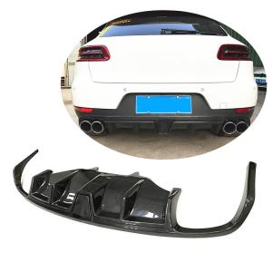 Porsche Macan 2014-2020 Carbon Fiber Rear Bumper Diffuser Valance Lip with Brake Light