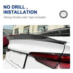 Carbon Look Trunk Spoiler for Audi A5 F5 Sportback 4-Door 2017-2024 | PSM-Style Rear Lip Wing ABS With Carbon Fiber Pattern Exterior Accessory Drill-Free Adhesive Mounting, Factory-Molded Fitment