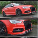 Audi S3 A3 Sline 8V Pre-facelit 2014-2016 Front Bumper Lip Carbon Fiber