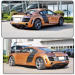 Carbon Fiber Rear Diffuser Compatible with Audi R8 V8 V10 GT Coupe &Convertible 2-Door 2010-2015 Low Bumper Lip Spoiler Lightweight Exhaust Diffuser Cover Body Kit