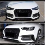 Audi S4 A4 Sline B9 Sedan 2017-2020 Front Bumper Lip Carbon Fiber