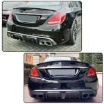 Carbon Fiber Rear Diffuser Compatible with Mercedes Benz C Class W205 C300 C350 C400 C63 AMG Sedan 2015-2021 Under Bumper Chin Diffuser Lip Splitter
