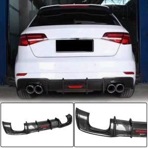 Audi S3 A3 Sline 8V.5 Hatchback Facelift 2017-2020 Rear Bumper Diffuser Carbon Fiber