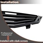 Gloss Black Front Bumper Hood Grille Compatible with Honda Accord 2Dr Coupe 2008-2010 Front Kidney Grille