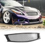 Carbon fiber Front Hood Grill Grille Cover Fits for Infiniti G37 2008-2013 Coupe 2Door Replacement Conversion Front Kidney Grille