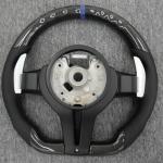 For BMW Universal M5 M6 F10 F20 F22 F30 F32 F36 F06 F07 E70 Custom F8x M2 M3 M4 Carbon Fiber Car Steering Wheel Full Set(Paddles+Buttons+Carbon fiberTrim Cover+Flat Bottom)