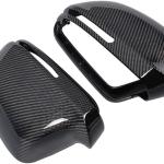 Carbon Fiber Mirror Cover Caps for Audi A3 S3 A4 B8 S4 RS4 2008-2010 A5 S5 8T 2007-2009 Q3 2011+ Rearview Side Rearview Mirror Caps Car Exterior Outside Shell without Side Assist Hole