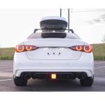 Infiniti Q50 2018-2023 Rear Bumper Diffuser With LED Brake Light Glossy Black ABS