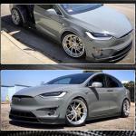 Tesla Model X Sport Utility 2016-2020 Front Bumper Fins Carbon Fiber