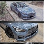 Infiniti Q50 Sport 2014-2017 Front Bumper Lip Carbon Fiber