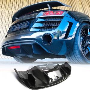 Carbon Fiber Rear Diffuser Compatible with Audi R8 V8 V10 GT Coupe &Convertible 2-Door 2010-2015 Low Bumper Lip Spoiler Lightweight Exhaust Diffuser Cover Body Kit