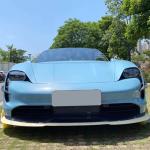 Porsche Taycan Base 4S Sedan 4-Door 2019-2024 Front Bumper Fins Real Carbon Fiber