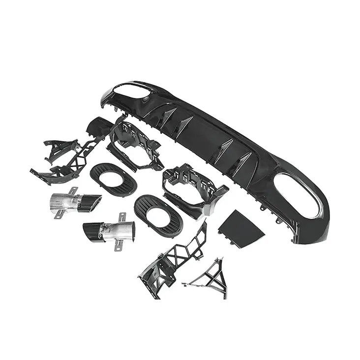 MERCEDES BENZ A-CLASS 2021 W177 A250 AMG Hatchback - A35 Rear Diffuser Conversion Kit (Chrome Tailpipes)