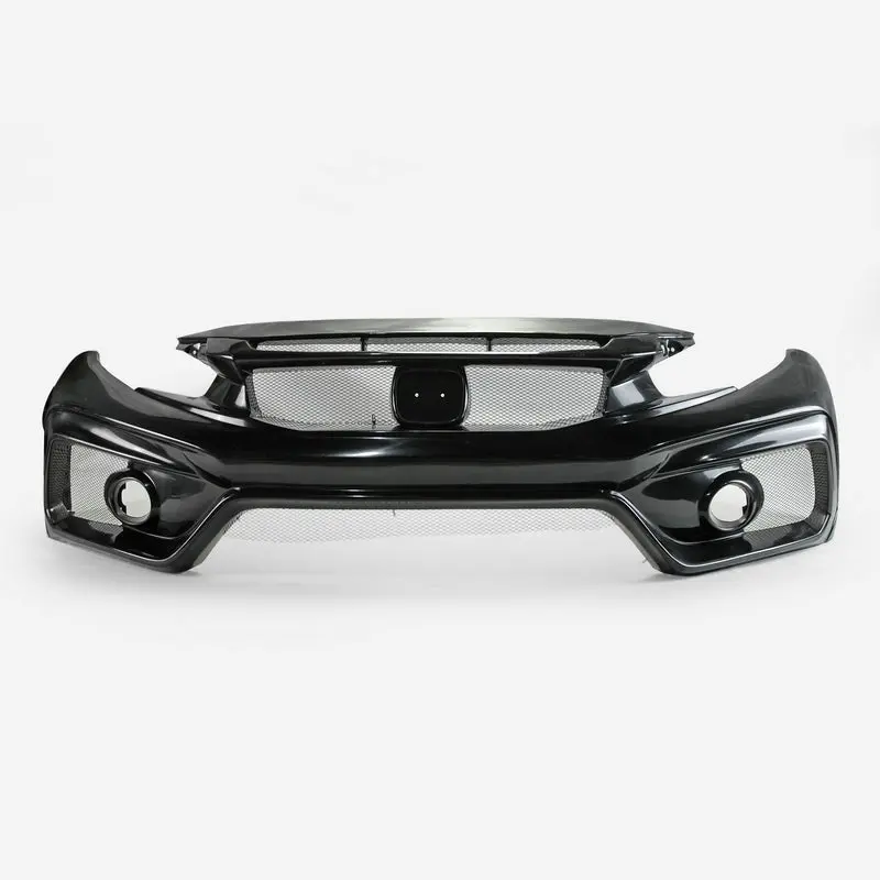 Honda 17-19 Civic Type R FK8 VRSAR2 Style Front Bumper 2Pcs (with emblem base) (2020 On need use 17-19 logo emblem)