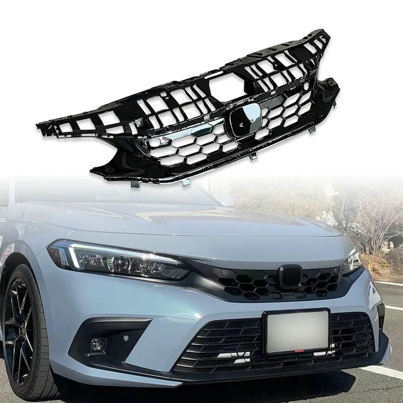 Honda Civic Gen 11 FL1 SI Type front grill (Gloss black, Hatchback)