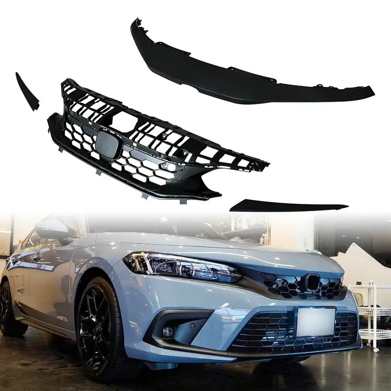 Honda Civic Gen 11 FE1 SI Type front grill (Gloss black, Sedan)