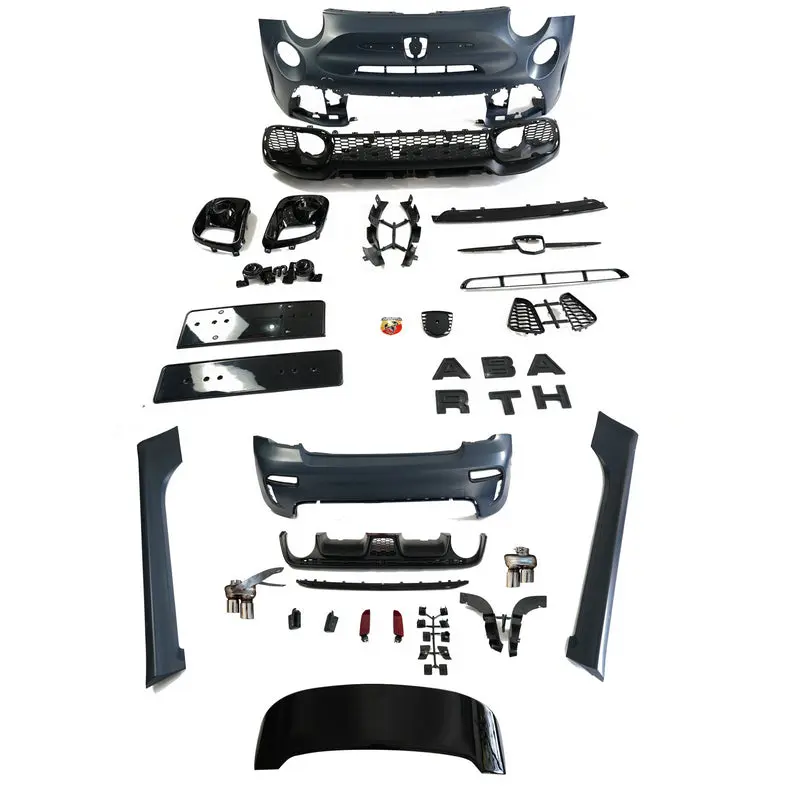 Fiat 500 15+ upgrade to Abarth plastic full body kiit (500 EU 16-25 facelift S4) (FB,SS,RB)
