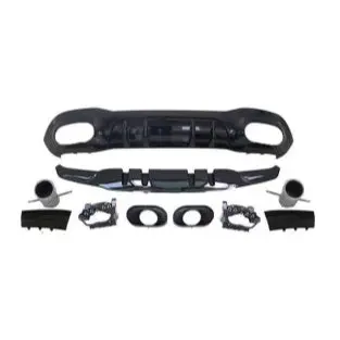 MERCEDES BENZ A-CLASS 18 onwards W177 A Class AM Style Rear Diffuser with accessories, silver tip (5 Door Sedan only)